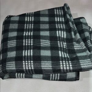Cozy Black and Gray Plaid Dog Blanket